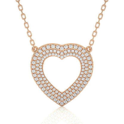 Vintage Heart Pendant with Exquisite Round Diamond Anniversary Gift For Her - HIGHCARAT DIAMONDS