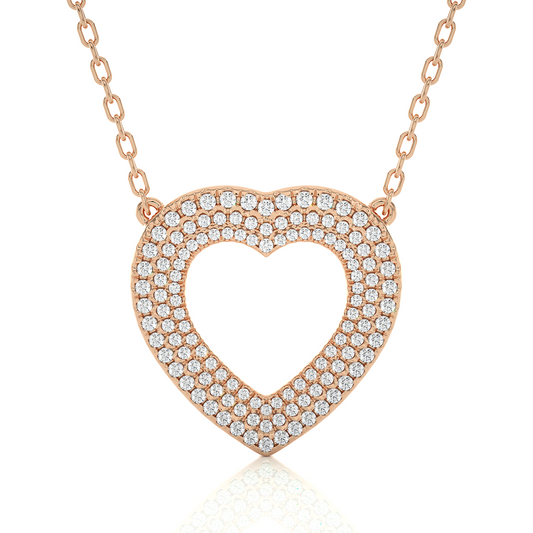 Vintage Heart Pendant with Exquisite Round Diamond Anniversary Gift For Her - HIGHCARAT DIAMONDS