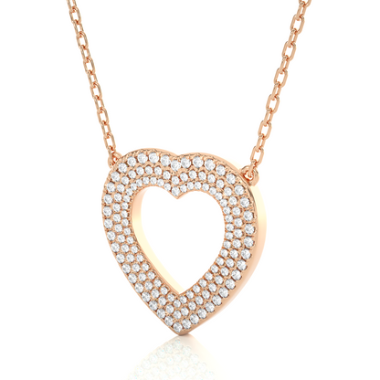 Vintage Heart Pendant with Exquisite Round Diamond Anniversary Gift For Her - HIGHCARAT DIAMONDS