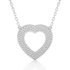 Vintage Heart Pendant with Exquisite Round Diamond Anniversary Gift For Her - HIGHCARAT DIAMONDS