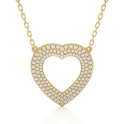Vintage Heart Pendant with Exquisite Round Diamond Anniversary Gift For Her - HIGHCARAT DIAMONDS