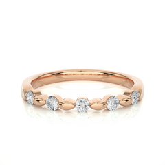 Vintage Inspired 0.26 CT Round Cut Diamond Eternity Band Wedding Ring Set For Women's - HIGHCARAT DIAMONDS