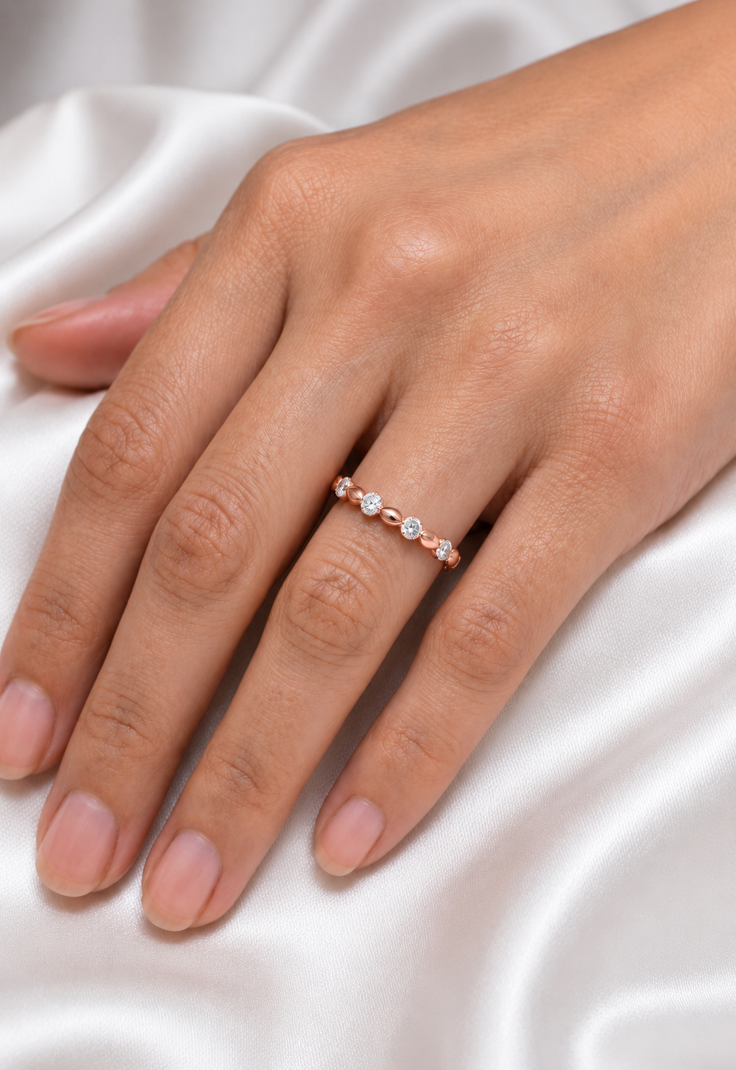 Vintage Inspired 0.26 CT Round Cut Diamond Eternity Band Wedding Ring Set For Women's - HIGHCARAT DIAMONDS
