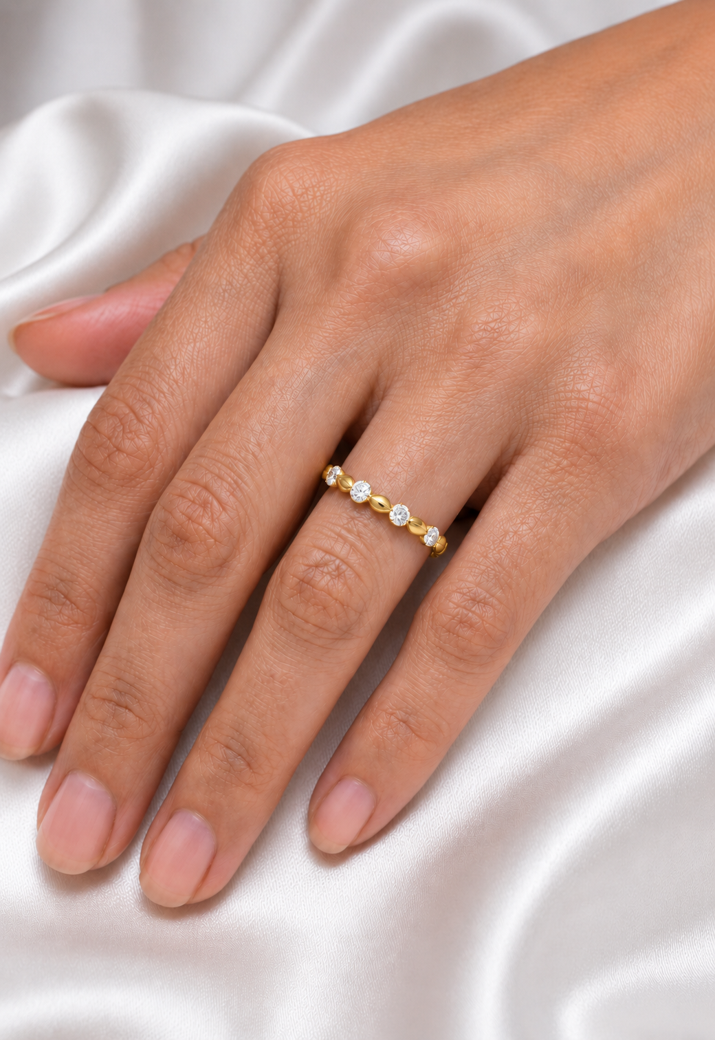 Vintage Inspired 0.26 CT Round Cut Diamond Eternity Band Wedding Ring Set For Women's - HIGHCARAT DIAMONDS