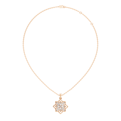 Vintage Inspired 14K Gold Pear Cut Diamond Necklace Pendant Anniversary Gift For Her