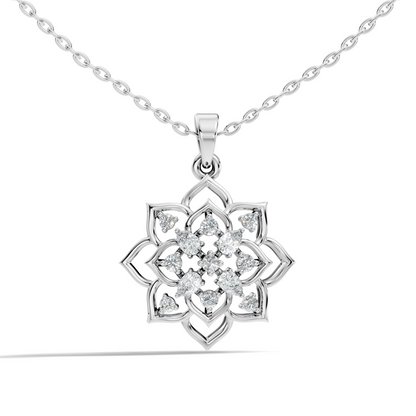 Vintage Inspired 14K Gold Pear Cut Diamond Necklace Pendant Anniversary Gift For Her