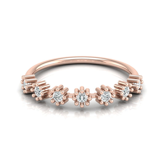 Vintage Inspired  Round Diamond Ring Solid Gold Wedding Band  For Women's - HIGHCARAT DIAMONDS