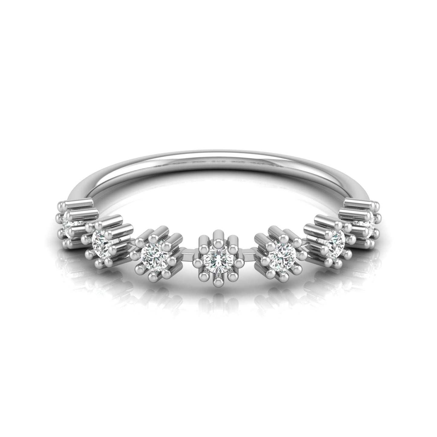 Vintage Inspired  Round Diamond Ring Solid Gold Wedding Band  For Women's - HIGHCARAT DIAMONDS