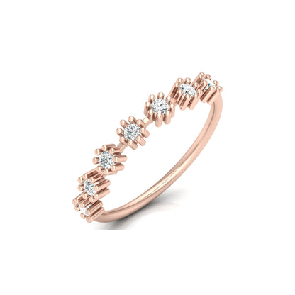 Vintage Inspired  Round Diamond Ring Solid Gold Wedding Band  For Women's - HIGHCARAT DIAMONDS