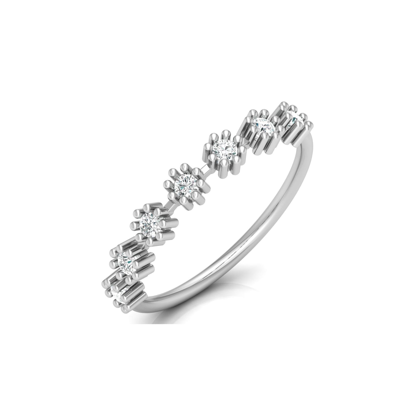 Vintage Inspired  Round Diamond Ring Solid Gold Wedding Band  For Women's - HIGHCARAT DIAMONDS