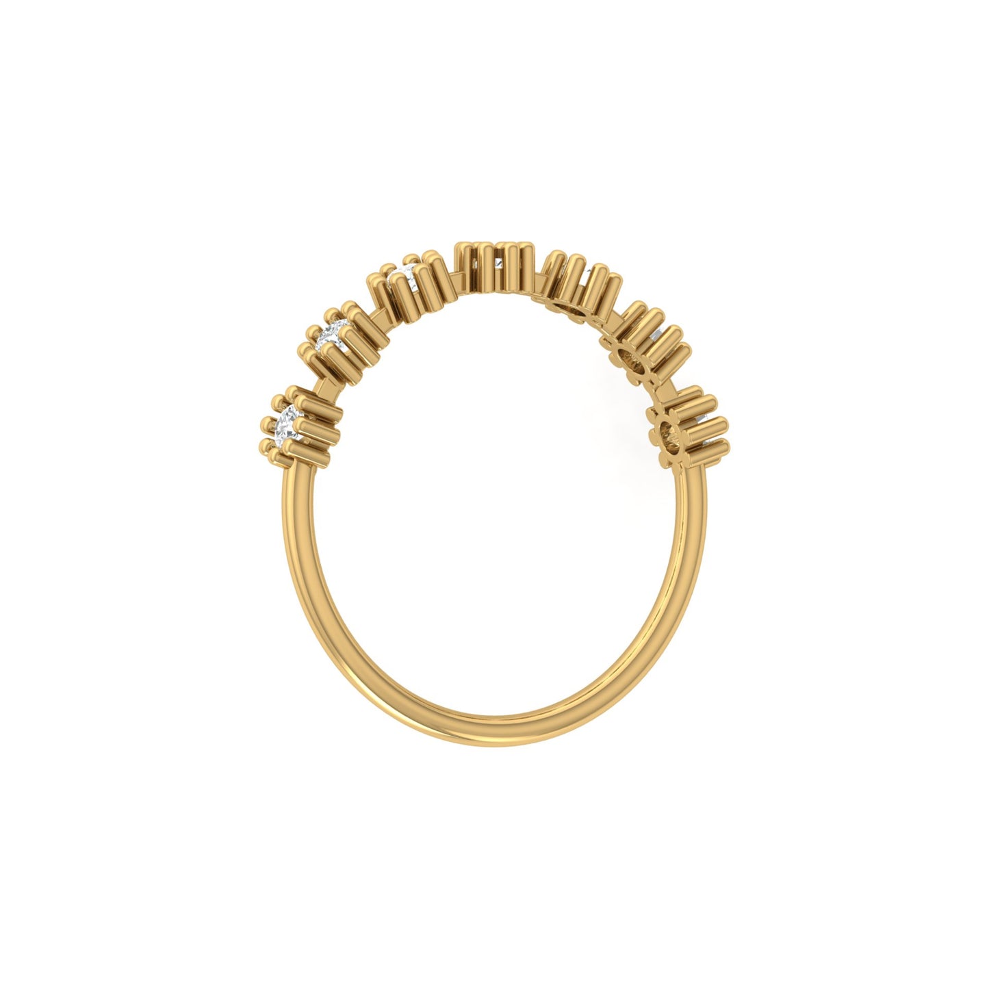 Vintage Inspired  Round Diamond Ring Solid Gold Wedding Band  For Women's - HIGHCARAT DIAMONDS