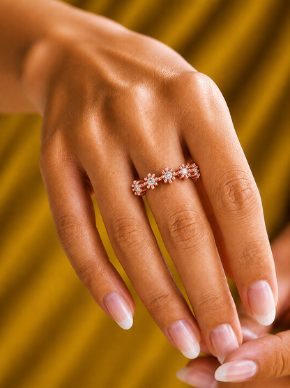 Vintage Inspired  Round Diamond Ring Solid Gold Wedding Band  For Women's - HIGHCARAT DIAMONDS