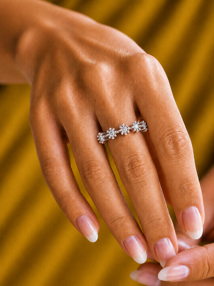 Vintage Inspired  Round Diamond Ring Solid Gold Wedding Band  For Women's - HIGHCARAT DIAMONDS