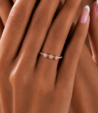 Vintage Inspired Round Labgrown Diamond Wedding Ring Personalized Diamond Ring Gift For Anniversary - HIGHCARAT DIAMONDS