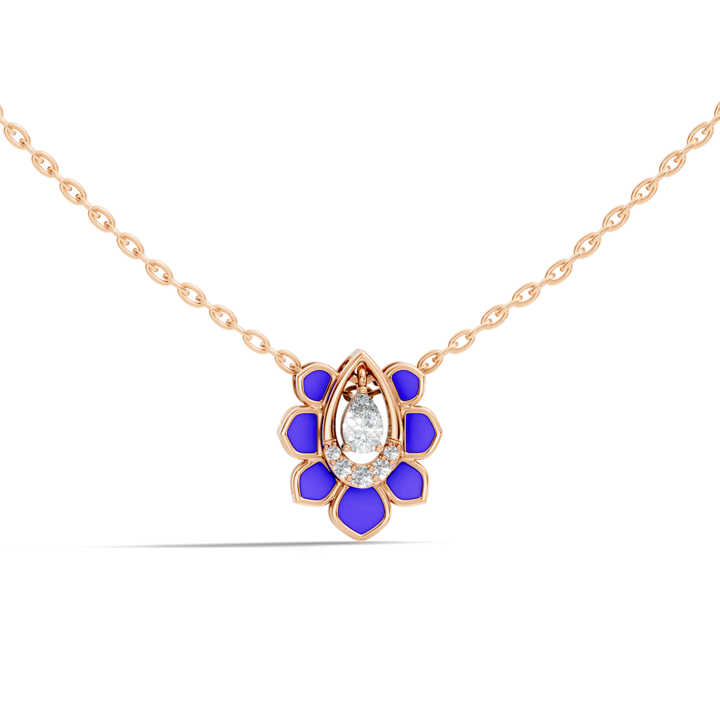 Vintage Pear Cut Labgrown Diamond Pendant With 14K White Gold Delicate Minimalist Jewelry For Her