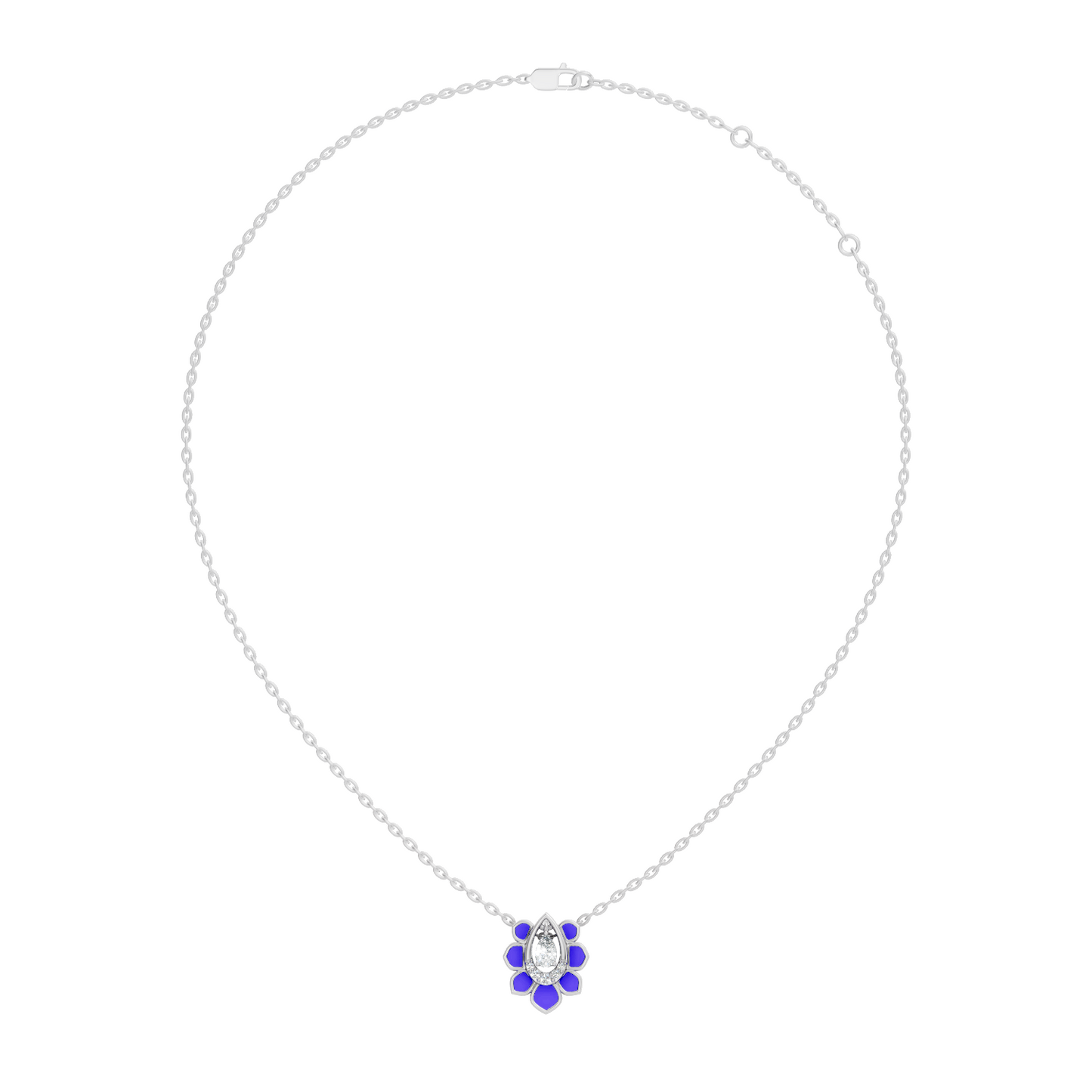 Vintage Pear Cut Labgrown Diamond Pendant With 14K White Gold Delicate Minimalist Jewelry For Her