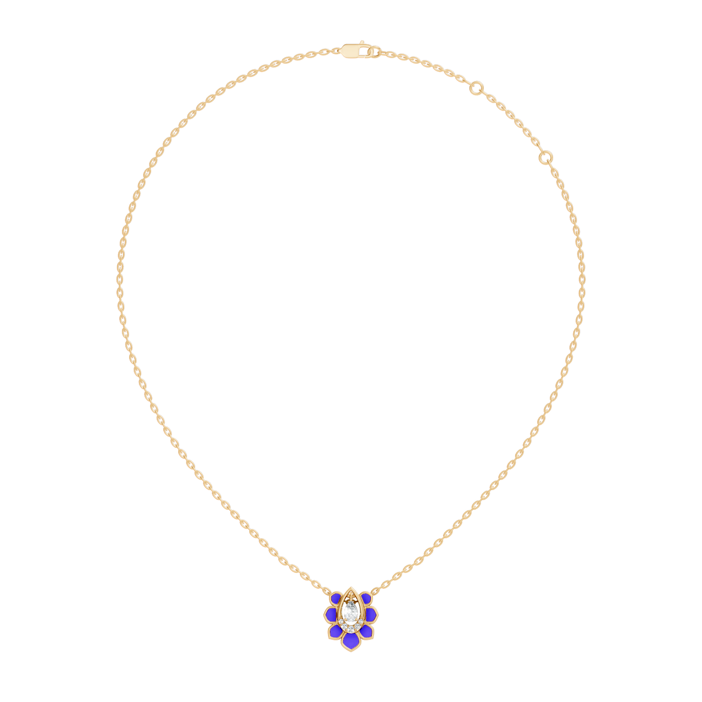 Vintage Pear Cut Labgrown Diamond Pendant With 14K White Gold Delicate Minimalist Jewelry For Her