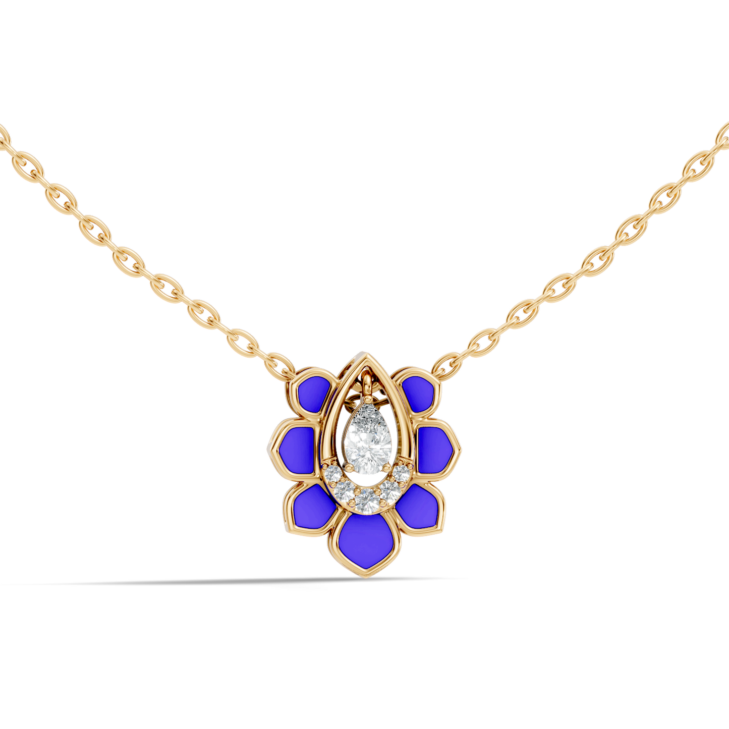 Vintage Pear Cut Labgrown Diamond Pendant With 14K White Gold Delicate Minimalist Jewelry For Her