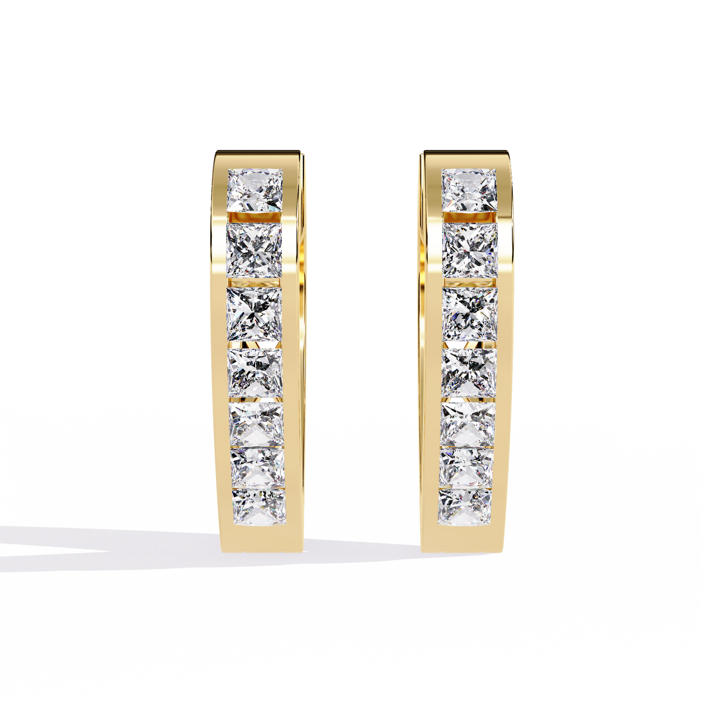 Vintage Princess Cut Top Grade Diamond Elegant Minimalist Stunning Handmade Hoop Party Wear Earring For Her - HIGHCARAT DIAMONDS