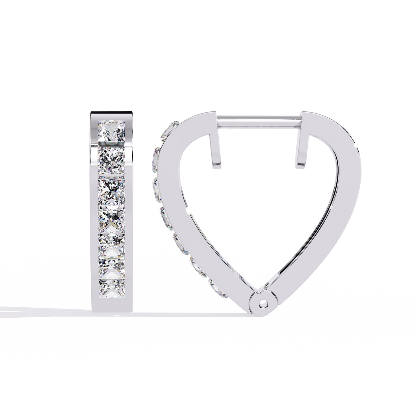 Vintage Princess Cut Top Grade Diamond Elegant Minimalist Stunning Handmade Hoop Party Wear Earring For Her - HIGHCARAT DIAMONDS