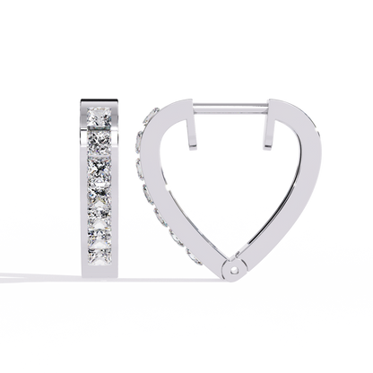 Vintage Princess Cut Top Grade Diamond Elegant Minimalist Stunning Handmade Hoop Party Wear Earring For Her - HIGHCARAT DIAMONDS