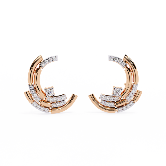 Vintage Round Cut Diamond Antique Cluster Minimalist Push Back Classic Stud Earring For Women's - HIGHCARAT DIAMONDS