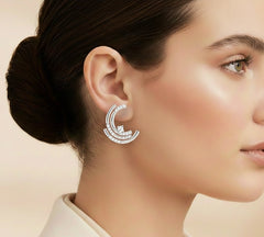 Antique Push Back Diamond Earrings Alternate Perspective View