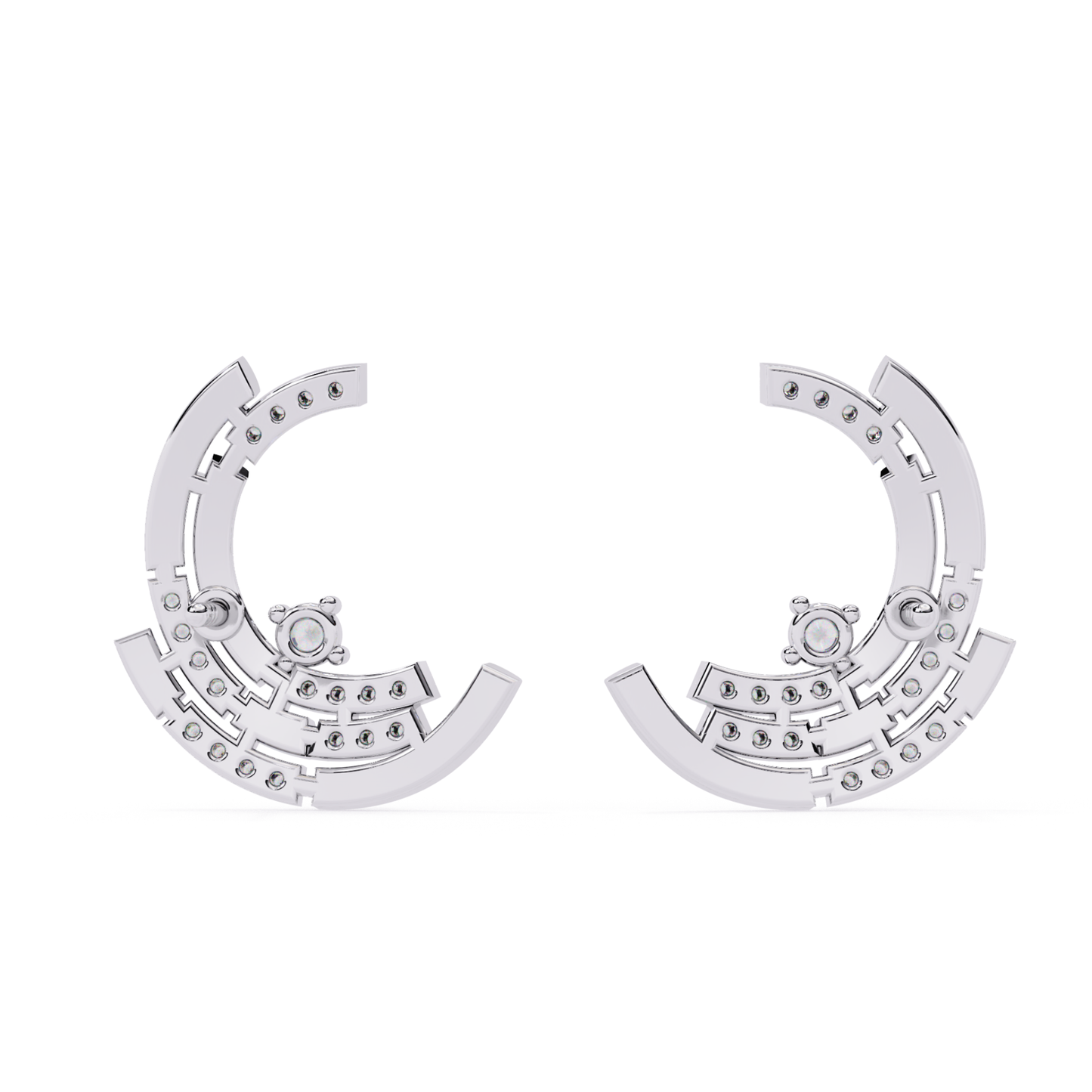 Vintage Round Cut Diamond Antique Push Back Earrings - HIGHCARAT DIAMONDS
