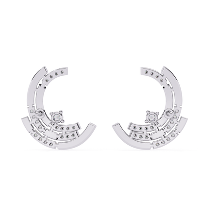 Vintage Round Cut Diamond Antique Push Back Earrings - HIGHCARAT DIAMONDS