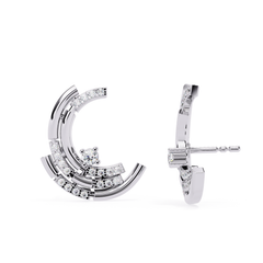 Vintage Round Cut Diamond Antique Push Back Earrings - HIGHCARAT DIAMONDS