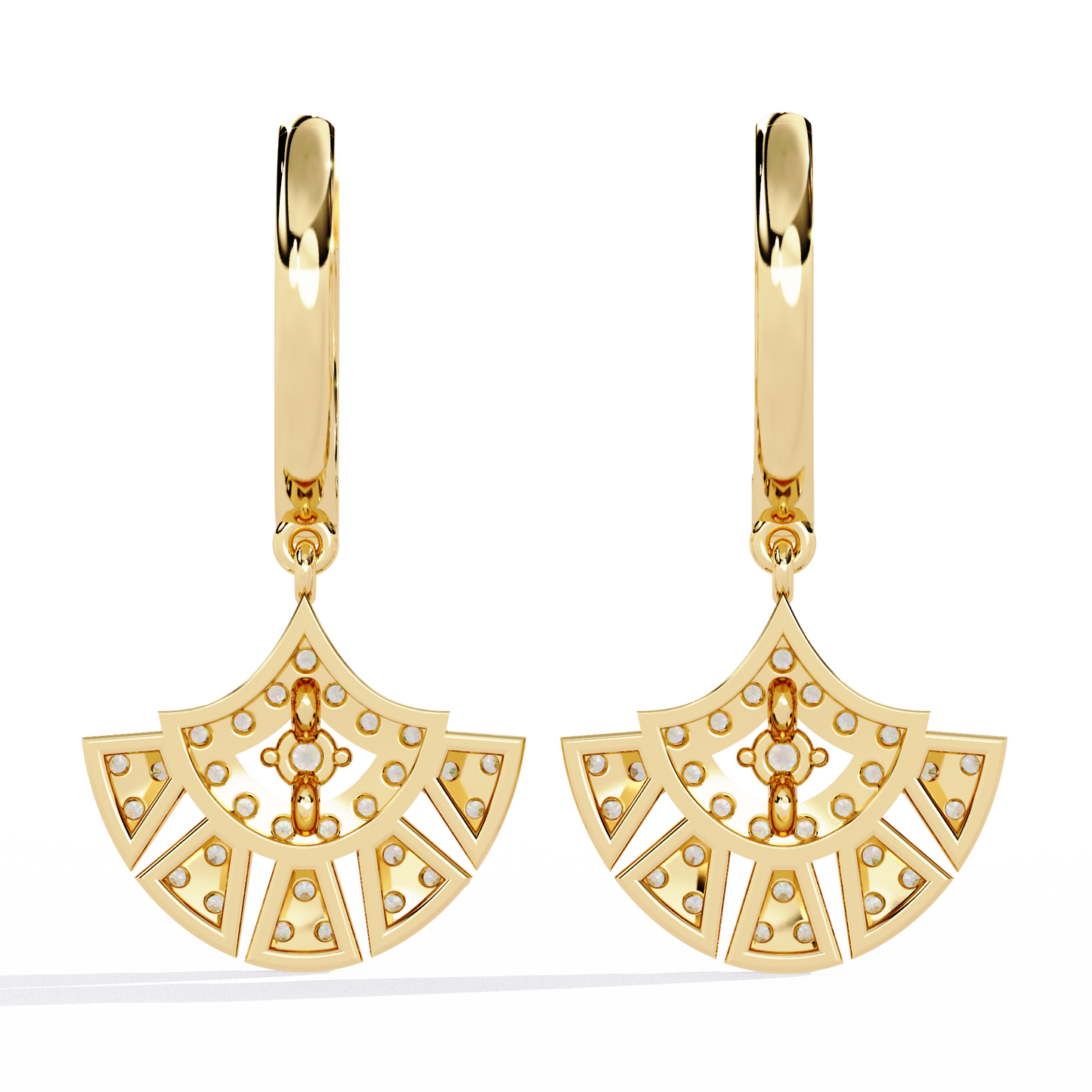 Vintage Round Cut Top Grade Diamond Antique Elegant Classic Handmade Wedding Hoop Earring For Her - HIGHCARAT DIAMONDS