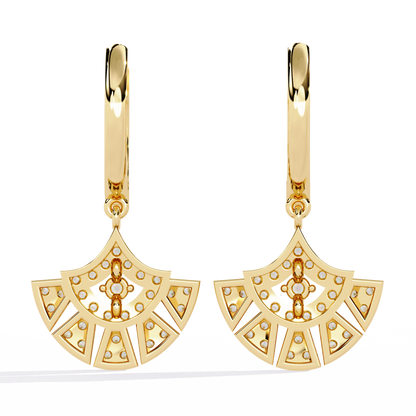 Vintage Round Cut Top Grade Diamond Antique Elegant Classic Handmade Wedding Hoop Earring For Her - HIGHCARAT DIAMONDS