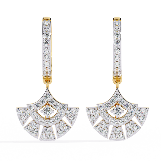 Vintage Round Cut Top Grade Diamond Antique Elegant Classic Handmade Wedding Hoop Earring For Her - HIGHCARAT DIAMONDS
