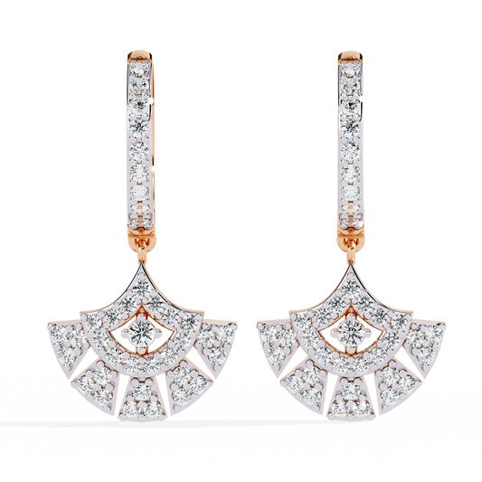 Vintage Round Cut Top Grade Diamond Antique Elegant Classic Handmade Wedding Hoop Earring For Her - HIGHCARAT DIAMONDS