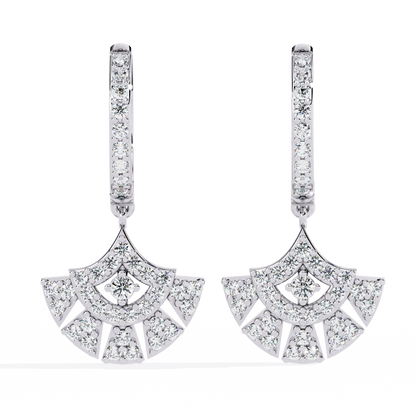 Vintage Round Cut Top Grade Diamond Antique Elegant Classic Handmade Wedding Hoop Earring For Her - HIGHCARAT DIAMONDS