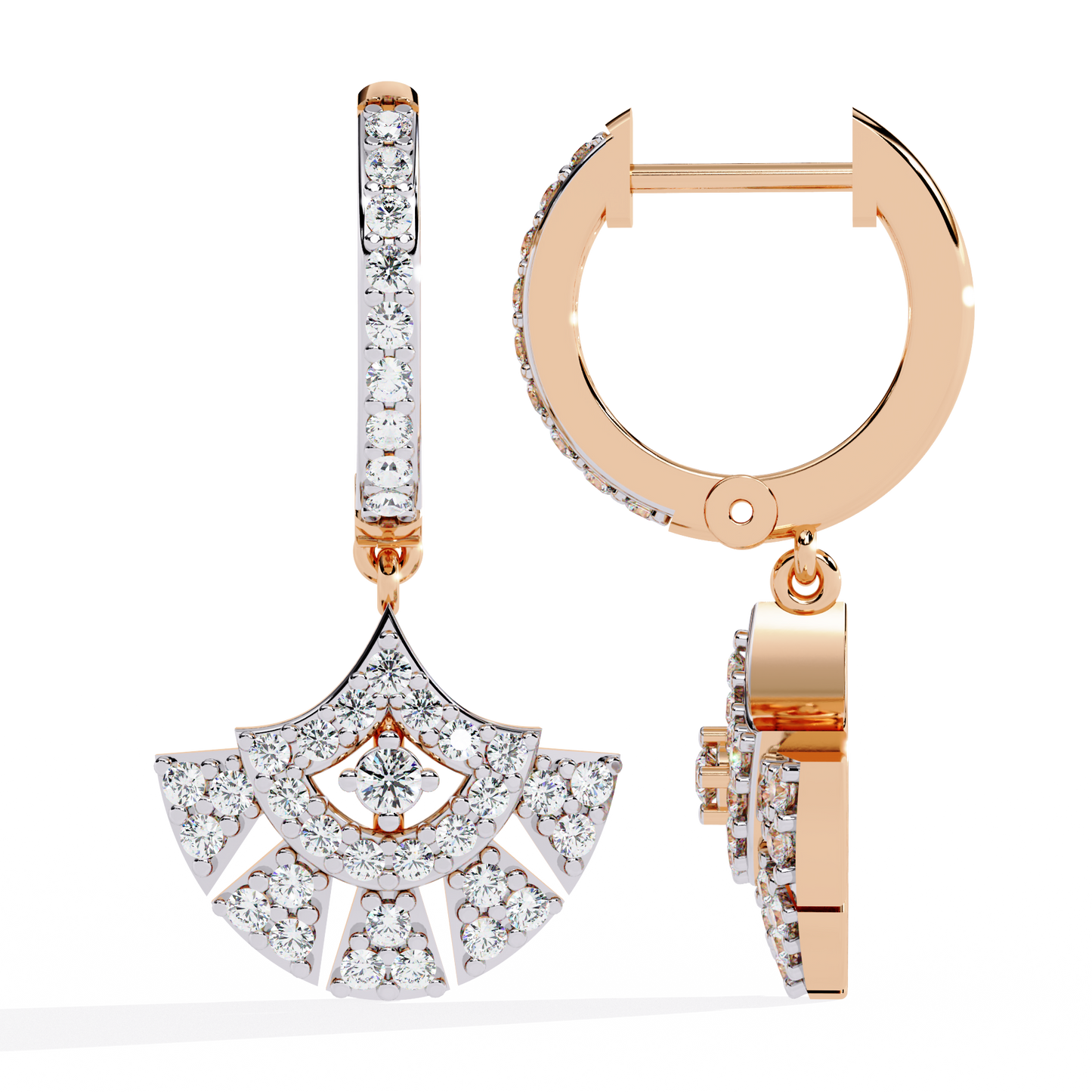 Vintage Round Cut Top Grade Diamond Antique Elegant Classic Handmade Wedding Hoop Earring For Her - HIGHCARAT DIAMONDS