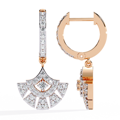 Vintage Round Cut Top Grade Diamond Antique Elegant Classic Handmade Wedding Hoop Earring For Her - HIGHCARAT DIAMONDS