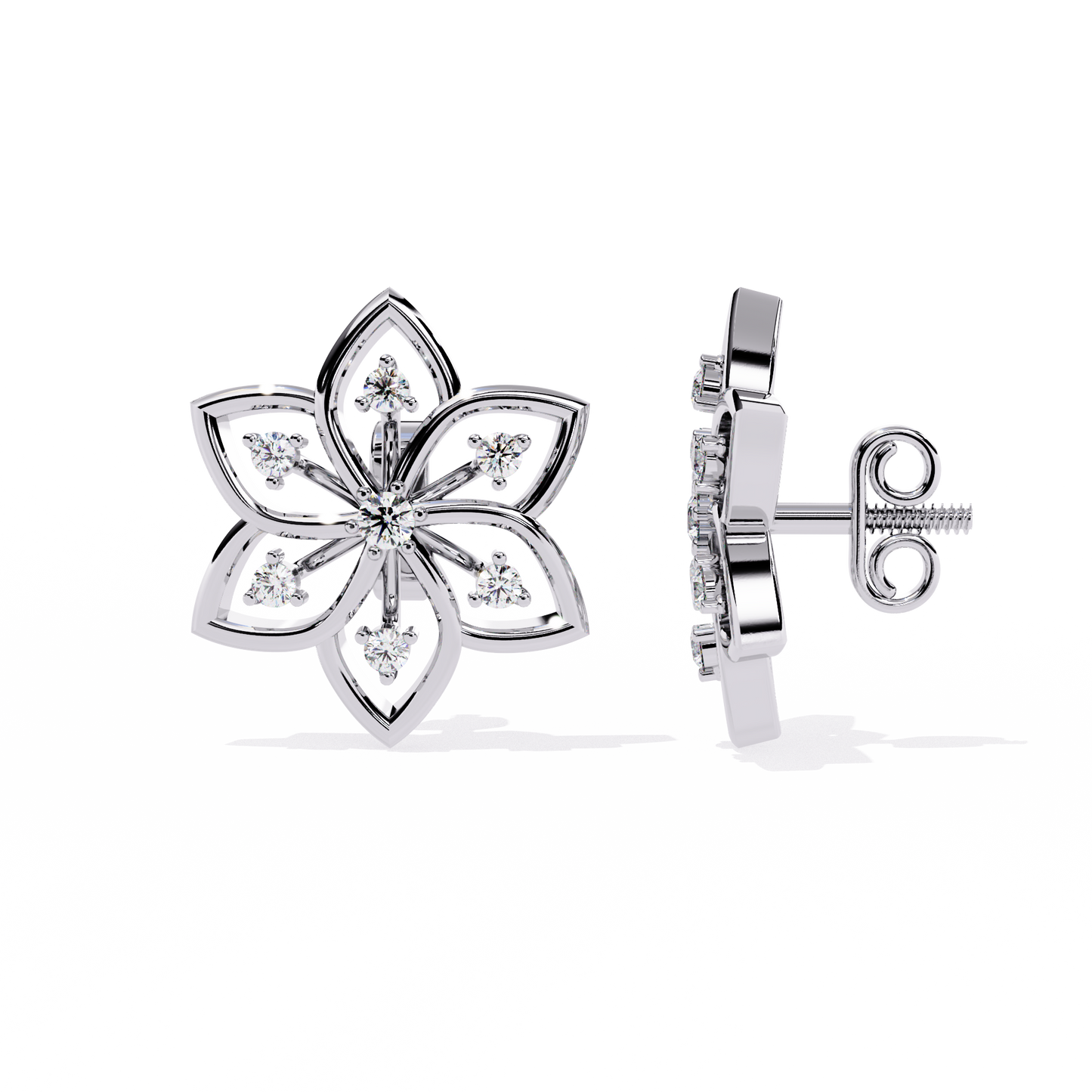 Vintage Round Cut Top Grade Diamond Unique Art Deco Dainty Party Wear Stud Earring For Women - HIGHCARAT DIAMONDS