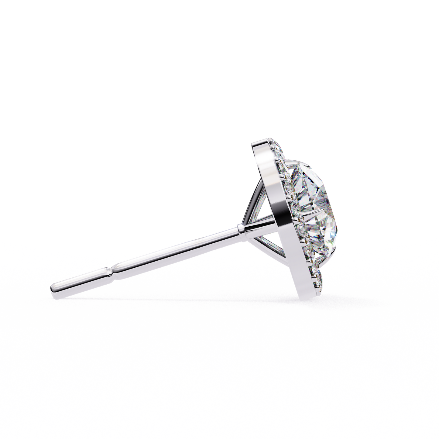 Vintage Round Cut Lab Grown Diamond Halo Style Statement Perfect Party Wear Stud Earring For Gift - HIGHCARAT DIAMONDS