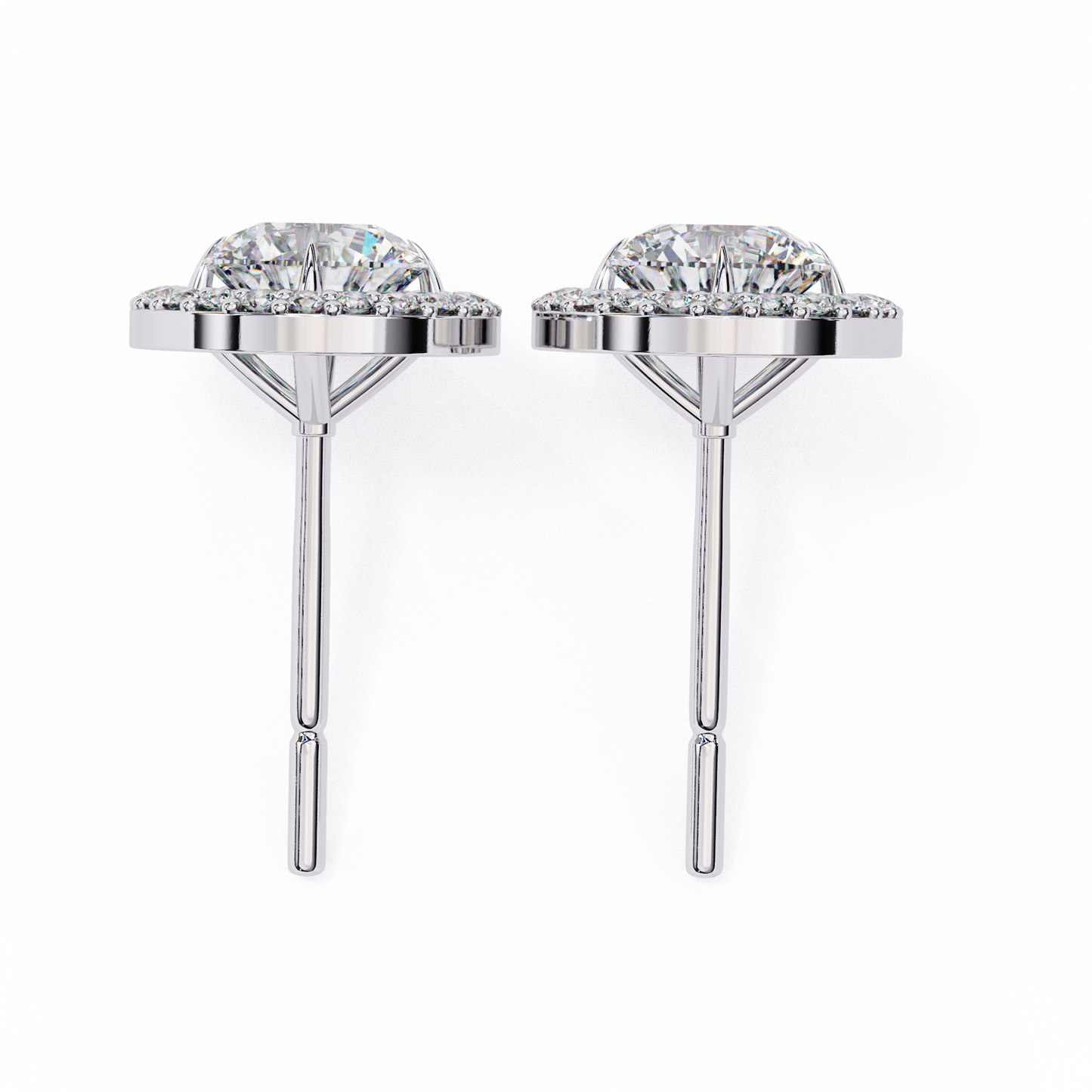 Vintage Round Cut Lab Grown Diamond Halo Style Statement Perfect Party Wear Stud Earring For Gift - HIGHCARAT DIAMONDS