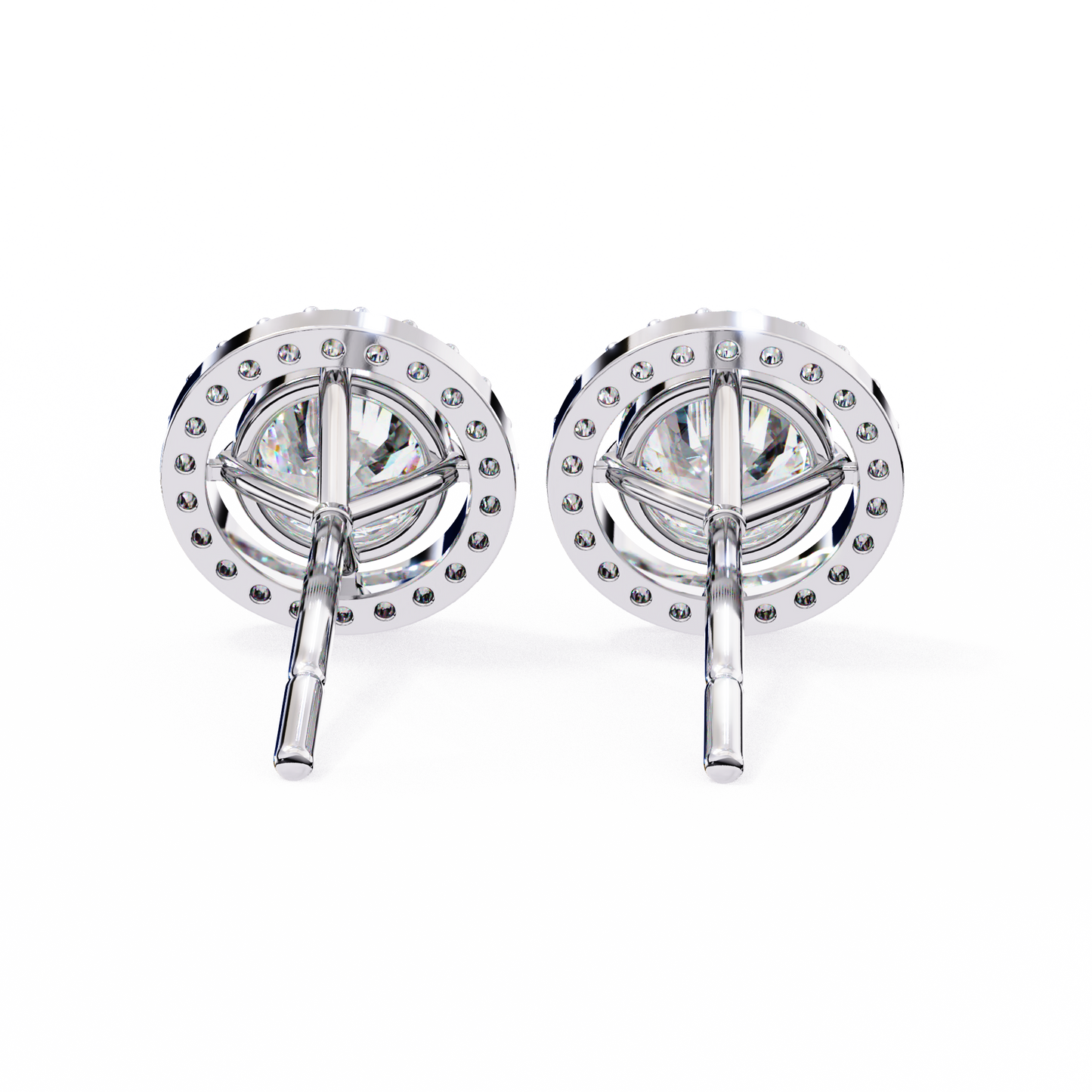 Vintage Round Cut Lab Grown Diamond Halo Style Statement Perfect Party Wear Stud Earring For Gift - HIGHCARAT DIAMONDS