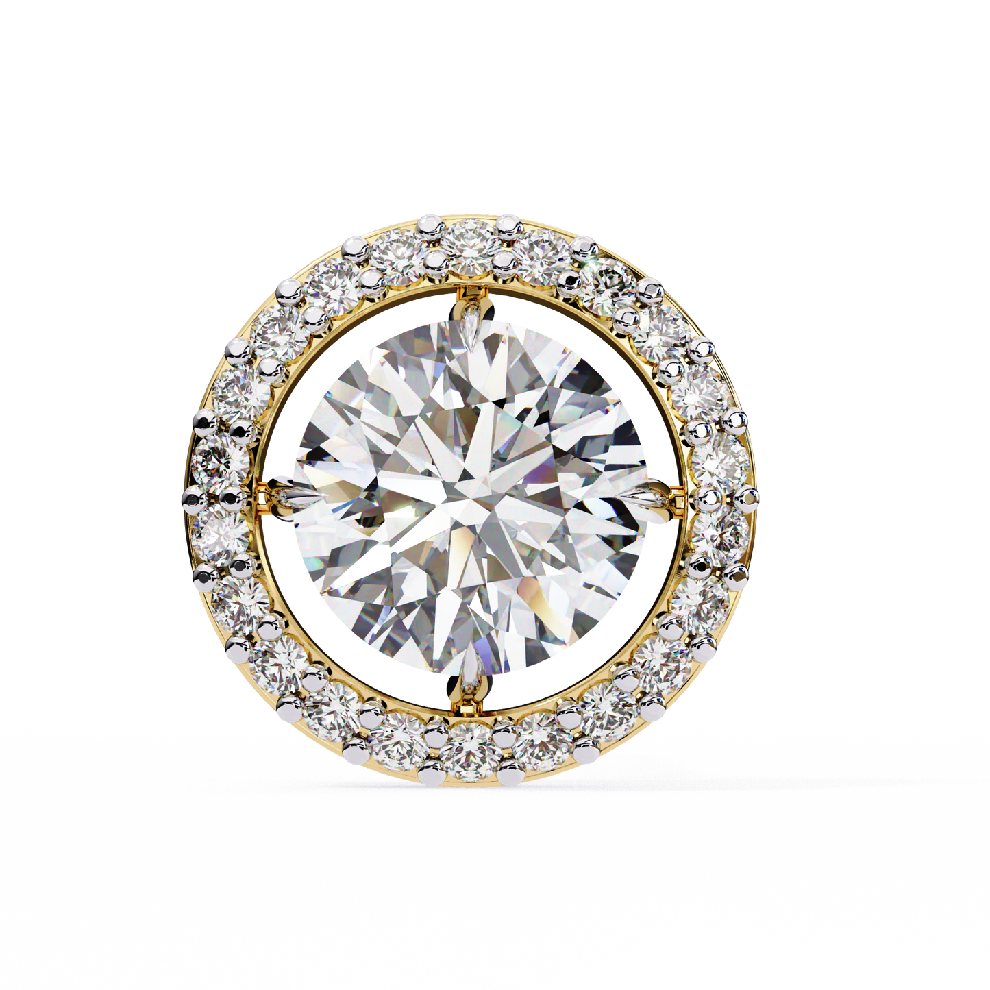 Vintage Round Cut Lab Grown Diamond Halo Style Statement Perfect Party Wear Stud Earring For Gift - HIGHCARAT DIAMONDS