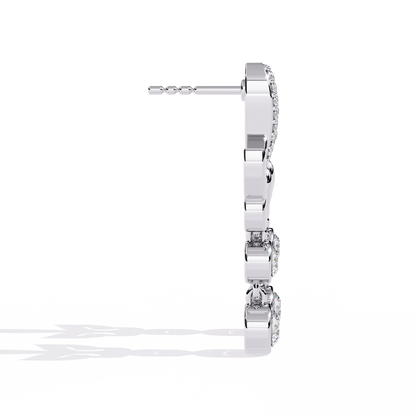 Vintage Round Cut Lab Grown & Natural Diamond Unique Butterfly Shape Cluster Certified Drop Earring Special Occasion