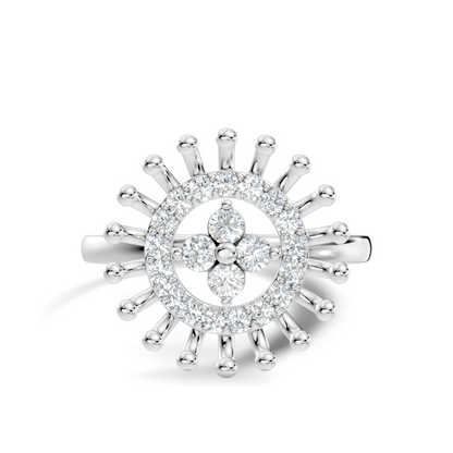 Vintage Round Cut Top Grade Daimond Unique Delicate Cluster Handcrafted Party Wear Ring For Women's - HIGHCARAT DIAMONDS
