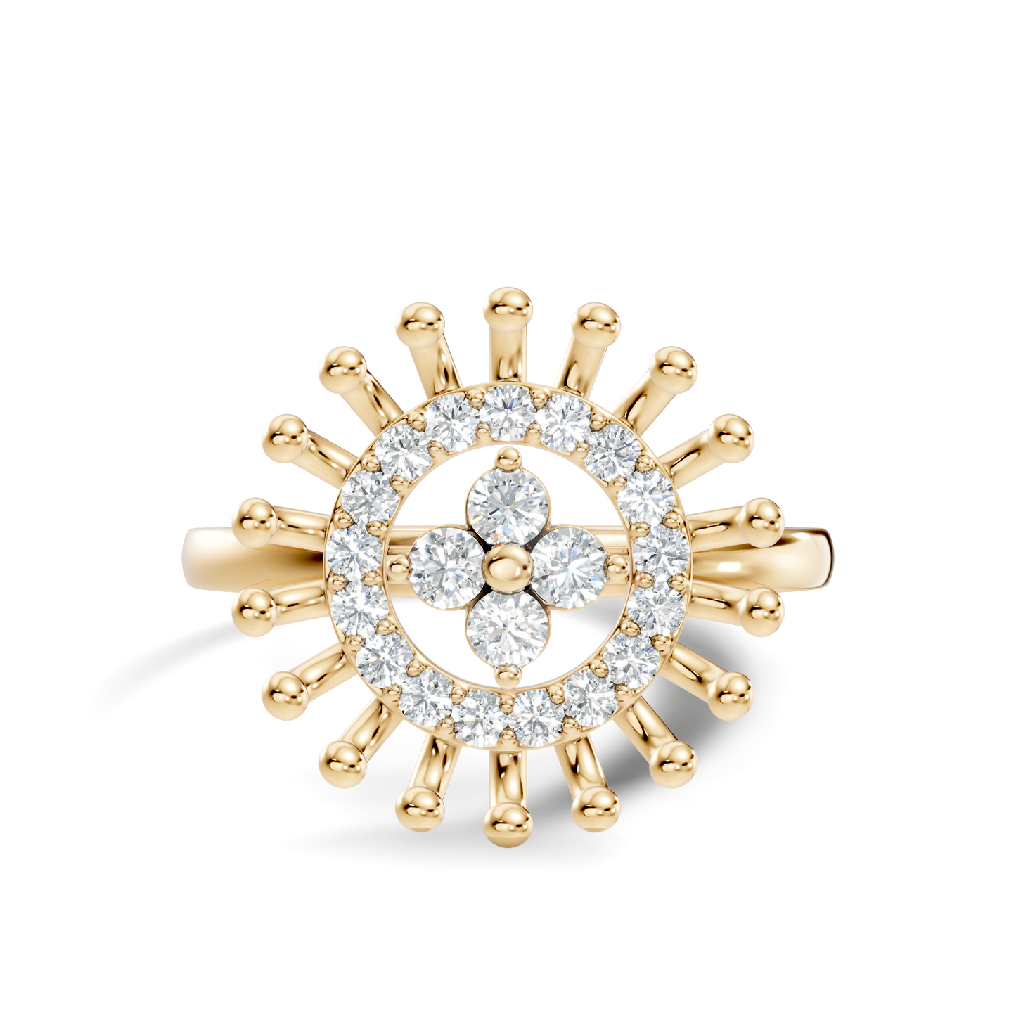 Vintage Round Cut Top Grade Daimond Unique Delicate Cluster Handcrafted Party Wear Ring For Women's - HIGHCARAT DIAMONDS