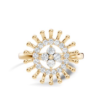 Vintage Round Cut Top Grade Daimond Unique Delicate Cluster Handcrafted Party Wear Ring For Women's - HIGHCARAT DIAMONDS