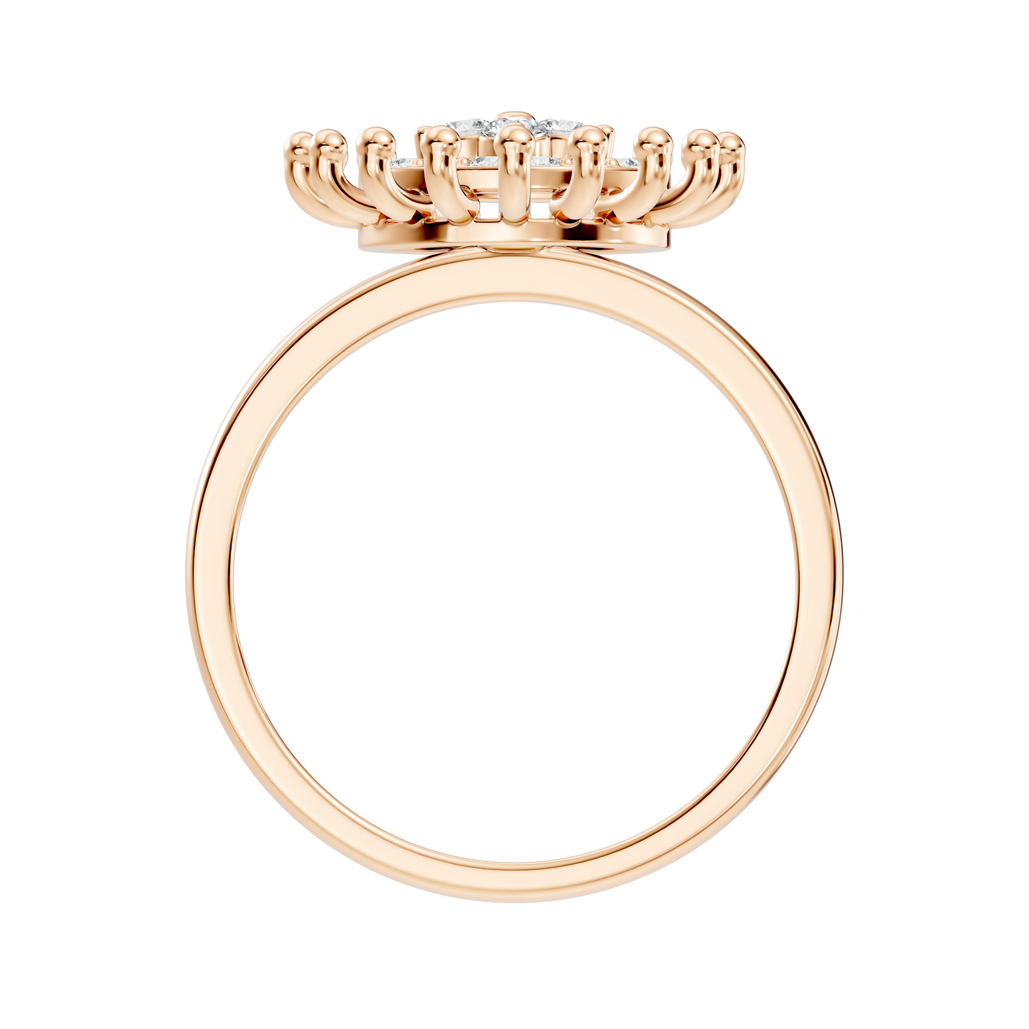 Vintage Round Cut Top Grade Daimond Unique Delicate Cluster Handcrafted Party Wear Ring For Women's - HIGHCARAT DIAMONDS