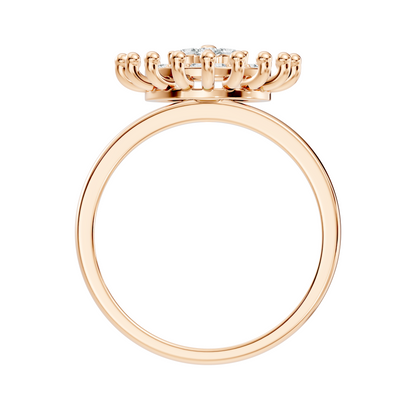 Vintage Round Cut Top Grade Daimond Unique Delicate Cluster Handcrafted Party Wear Ring For Women's - HIGHCARAT DIAMONDS