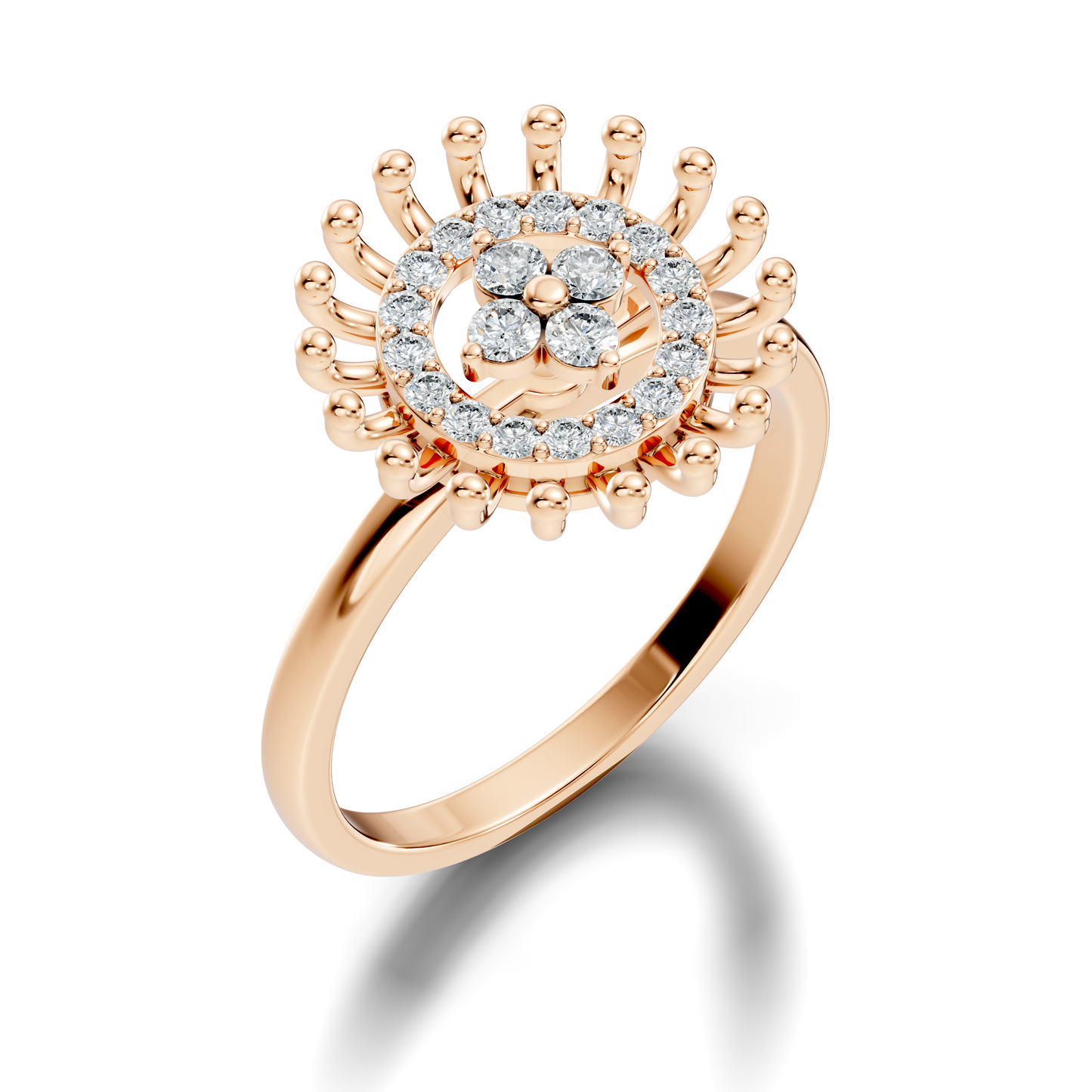 Vintage Round Cut Top Grade Daimond Unique Delicate Cluster Handcrafted Party Wear Ring For Women's - HIGHCARAT DIAMONDS