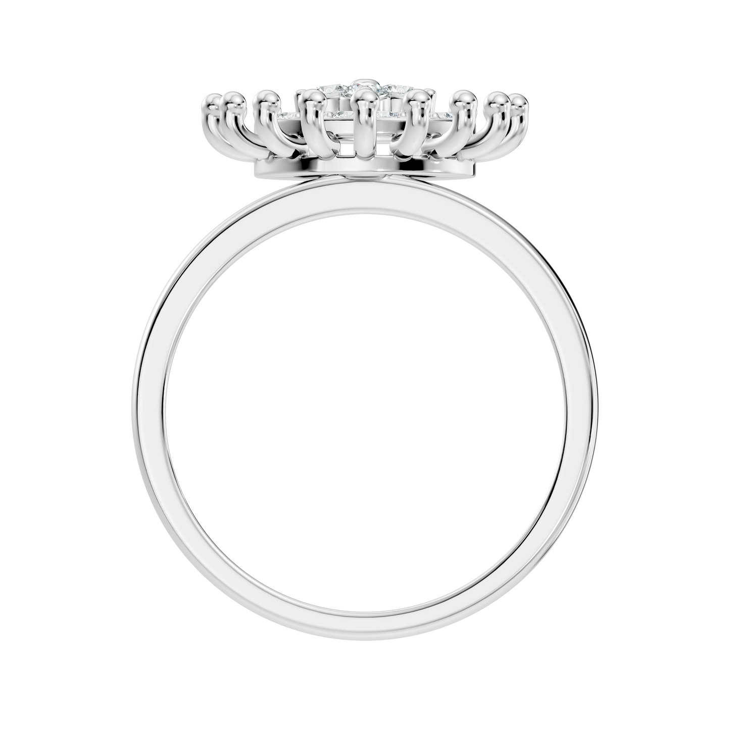 Vintage Round Cut Top Grade Daimond Unique Delicate Cluster Handcrafted Party Wear Ring For Women's - HIGHCARAT DIAMONDS